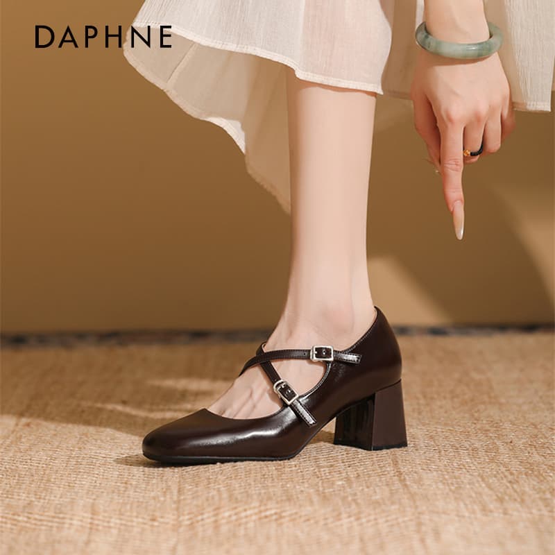 DAPHNE Квадратный каблук Mary Jane Туфли на высоком каблуке Женские - изображение 3