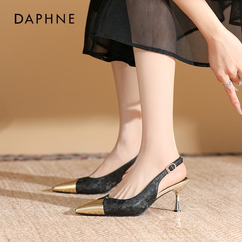 Шлёпанцы DAPHNE Синтетическая кожа текстиль Одиночная СANDAL с высоким каблуком Женские - изображение 2