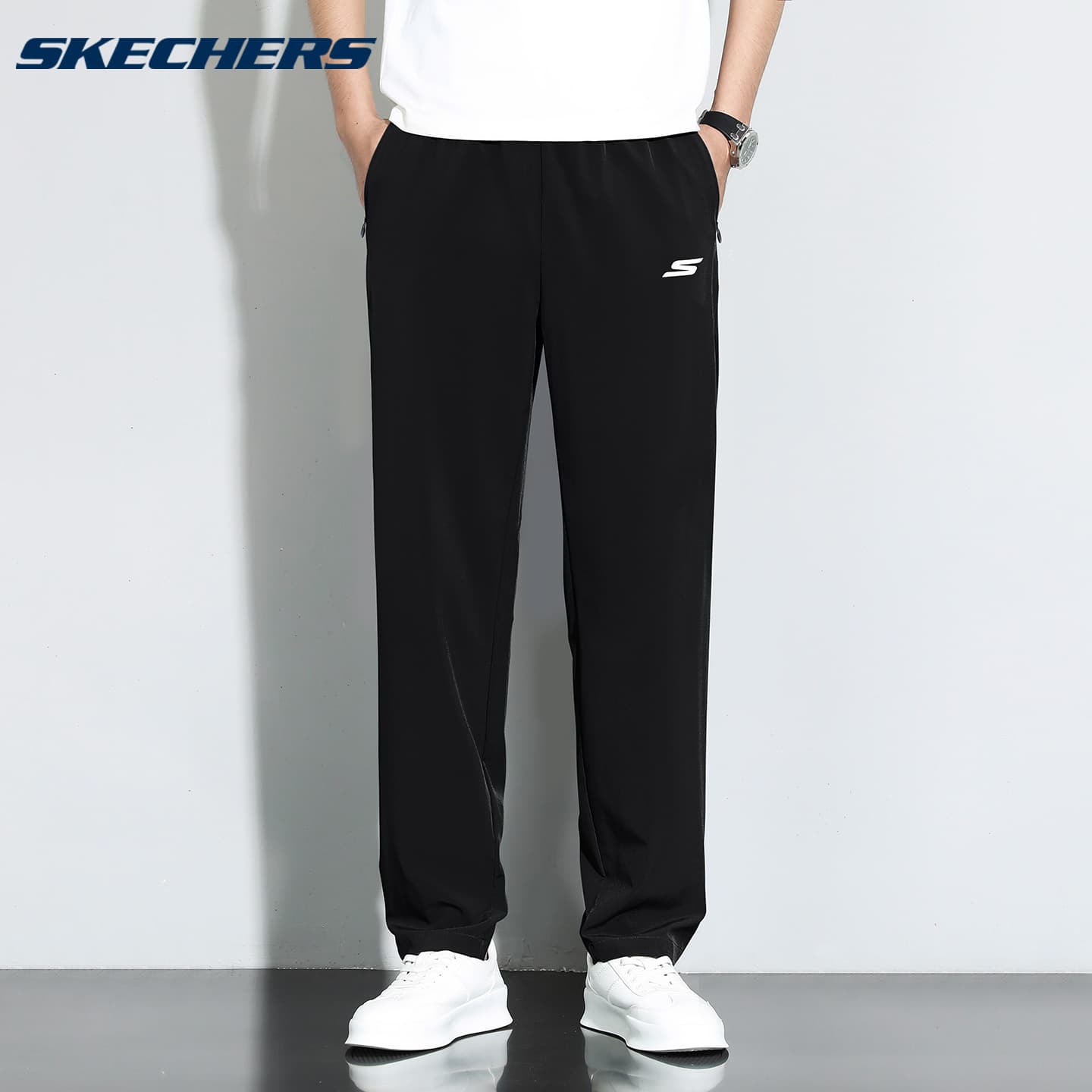 Штаны Skechers Sportlife Повседневные штаны Мужские Угольный черный 0018 - изображение 5