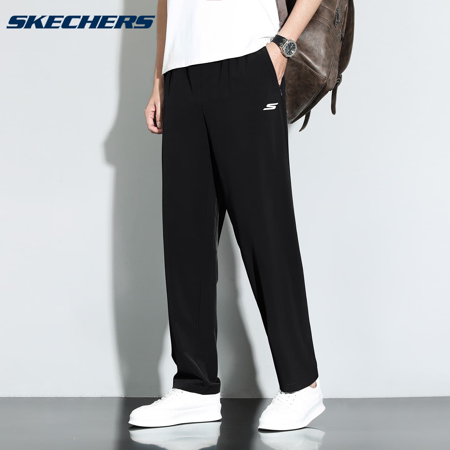 Штаны Skechers Sportlife Повседневные штаны Мужские Угольный черный 0018 - изображение 3