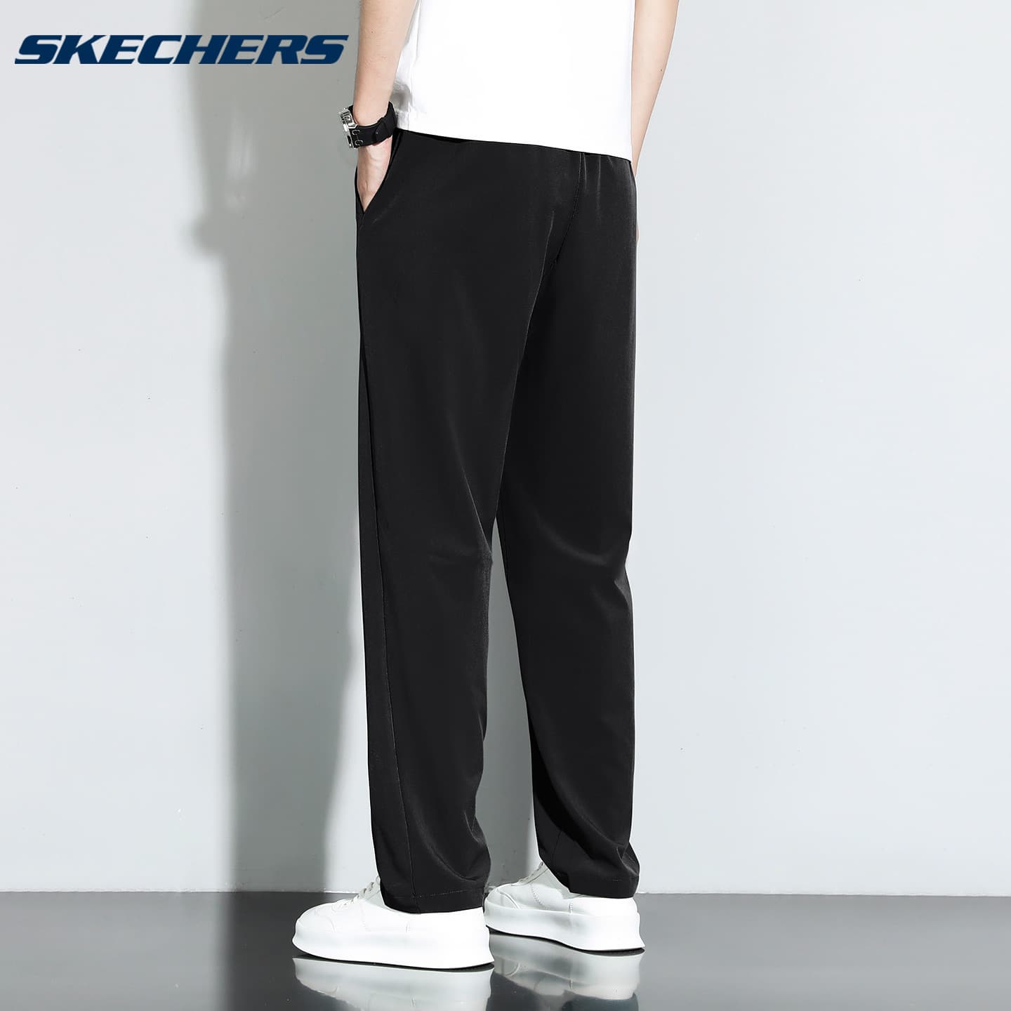 Штаны Skechers Sportlife Повседневные штаны Мужские Угольный черный 0018 - изображение 4