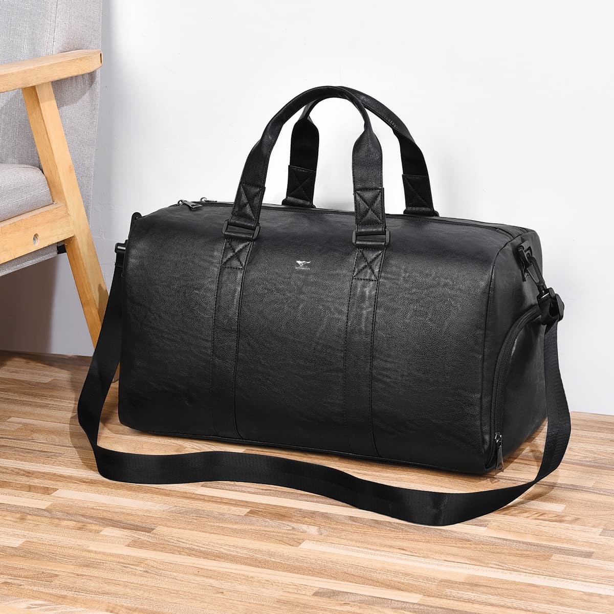 Спортивная сумка SEPTWOLVES 30L Синтетическая кожа Сумка для путешествий Унисекс Черная - изображение 6