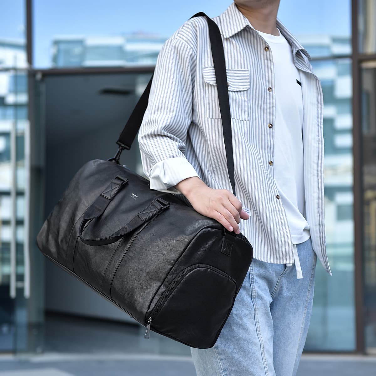 Спортивная сумка SEPTWOLVES 30L Синтетическая кожа Сумка для путешествий Унисекс Черная - изображение 4