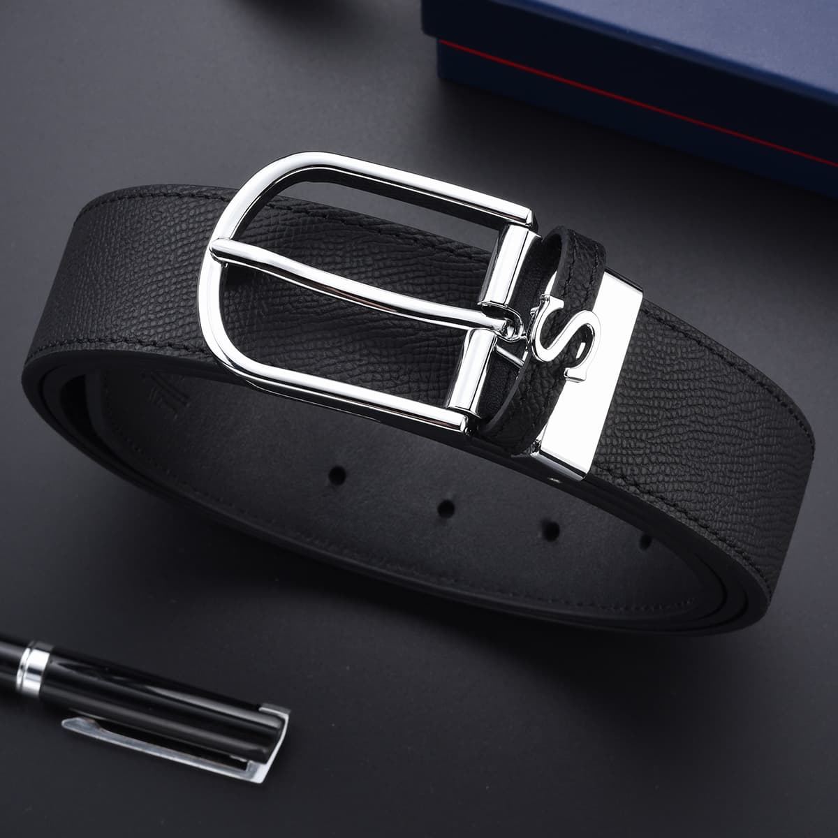 Ремень SEPTWOLVES Ремни из цинкового сплава кожа мужской 3,4CM - изображение 4