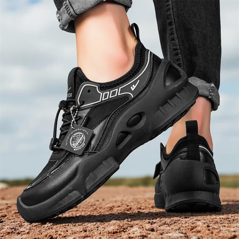 Кроссовки Warrior Moisture Wicking Покрытие Устойчивое к истиранию Низкий Топ Повседневная Обувь Мужская Черная - изображение 5