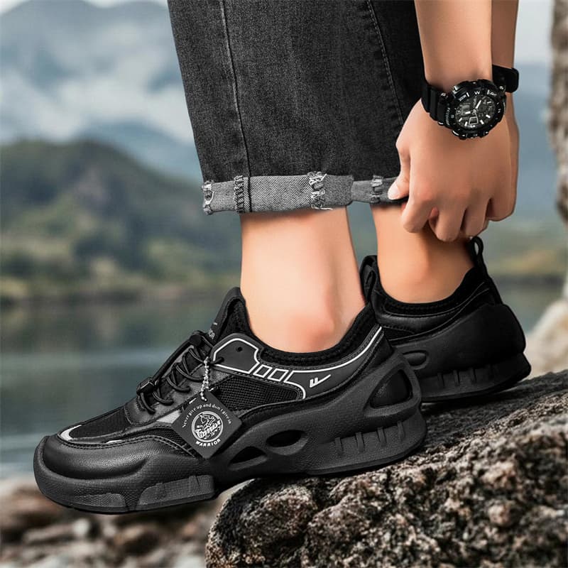 Кроссовки Warrior Moisture Wicking Покрытие Устойчивое к истиранию Низкий Топ Повседневная Обувь Мужская Черная - изображение 7