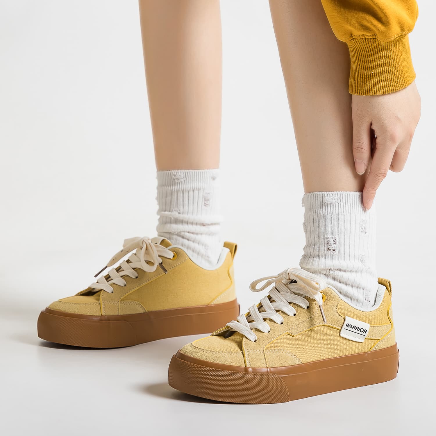 Кроссовки Warrior Low Топ Скейтборд Кроссовки Женские Желтые - изображение 5