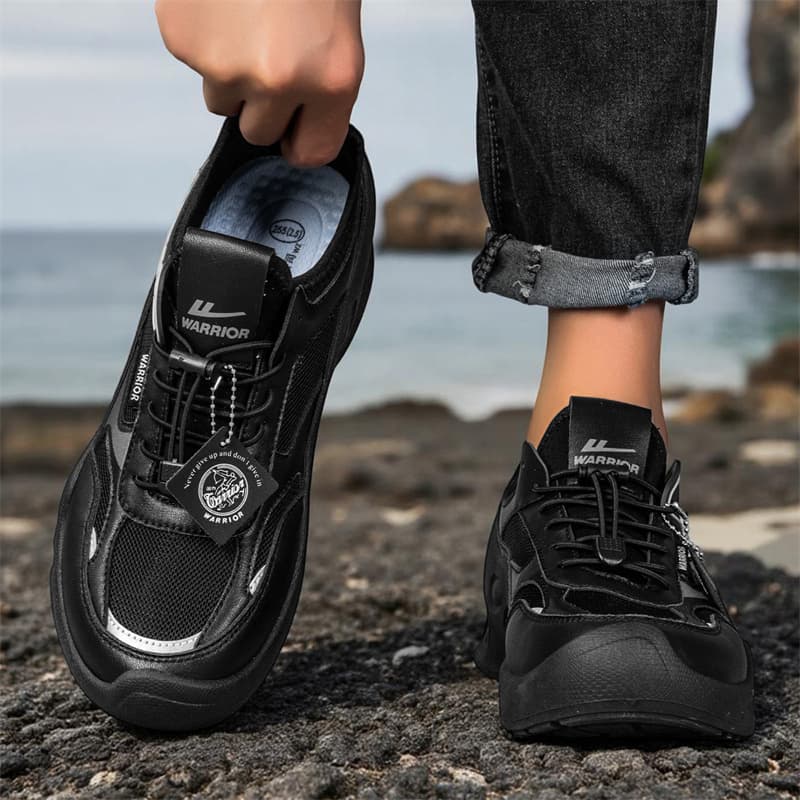 Кроссовки Warrior Moisture Wicking Покрытие Устойчивое к истиранию Низкий Топ Повседневная Обувь Мужская Черная - изображение 8