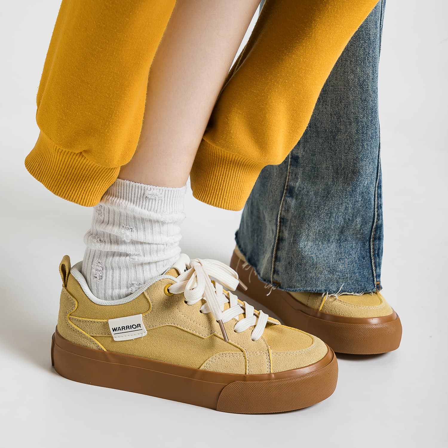 Кроссовки Warrior Low Топ Скейтборд Кроссовки Женские Желтые - изображение 3