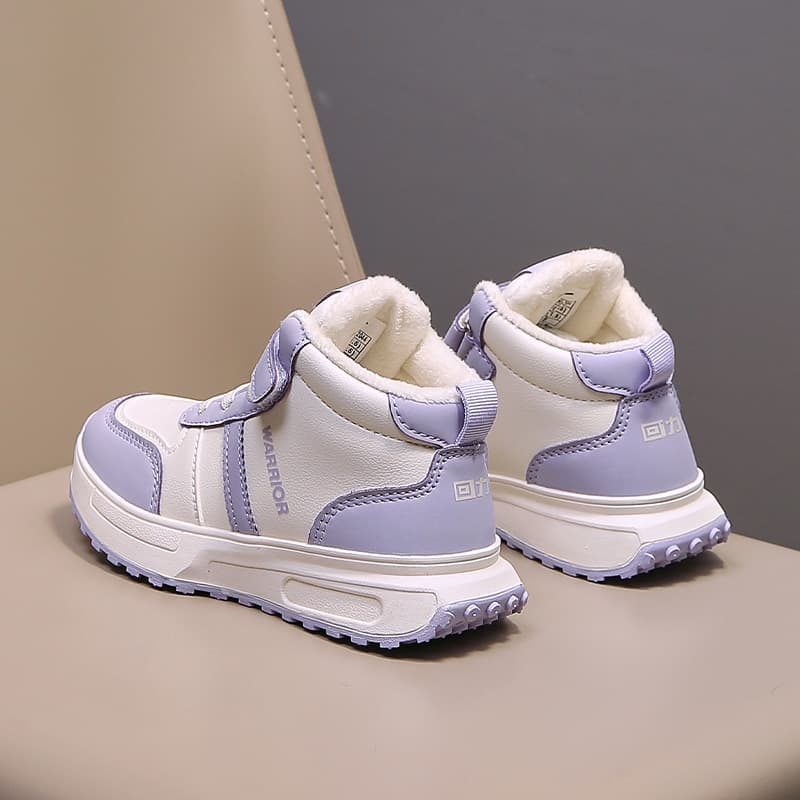 Кроссовки Warrior Детская повседневная обувь High Top Бежево-фиолетовый С флисовой подкладкой KIDS - изображение 8