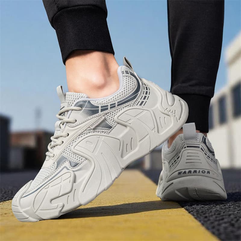 Кроссовки Warrior Амортизация Покрытие Устойчивое к истиранию Низкий Топ Толстая подошва Мужские Темно-серые Кроссовки - изображение 8