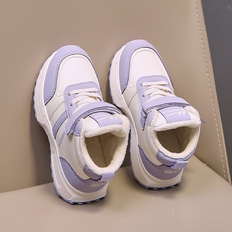 Кроссовки Warrior Детская повседневная обувь High Top Бежево-фиолетовый С флисовой подкладкой KIDS - изображение 7