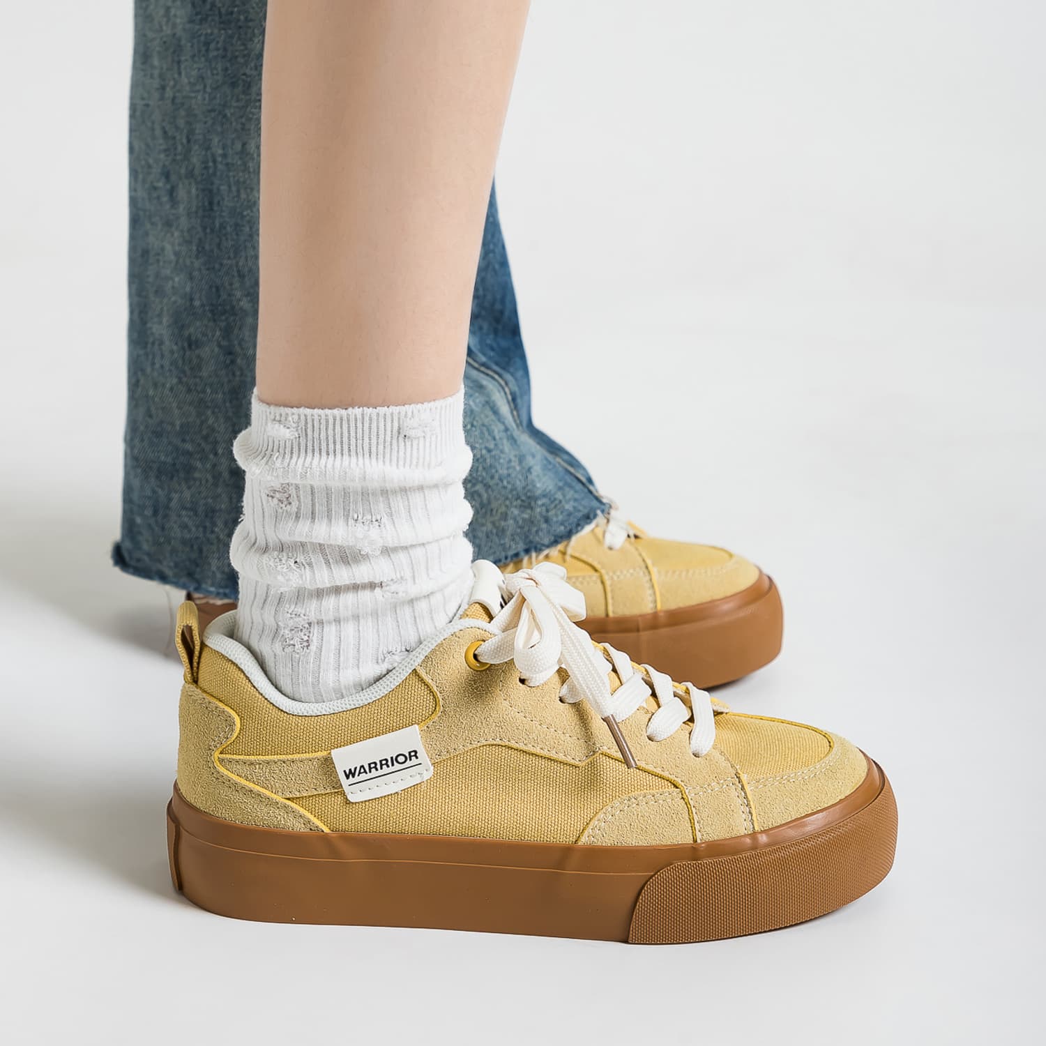 Кроссовки Warrior Low Топ Скейтборд Кроссовки Женские Желтые - изображение 6