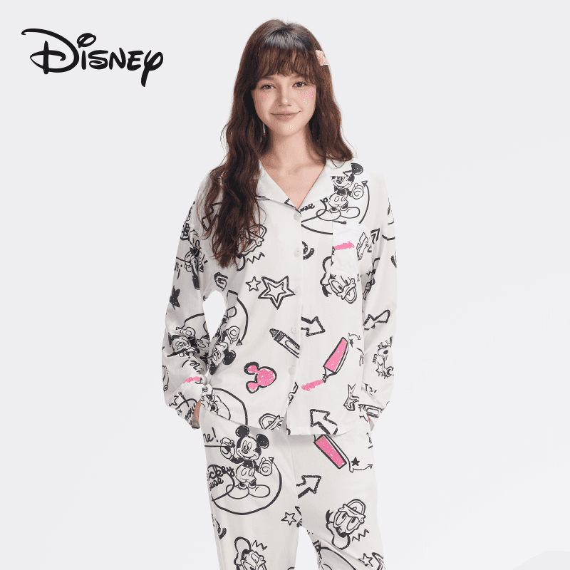 Пижама Disney Mickey SERIES Граффити Микки маус Набор волшебных цветов Женские Пижамные комплекты - изображение 2