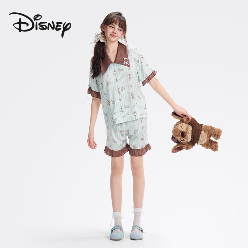 Пижама Disney Stitch Collection Мятный шоколадный Набор волшебных цветов Женские Пижамные комплекты - изображение 1
