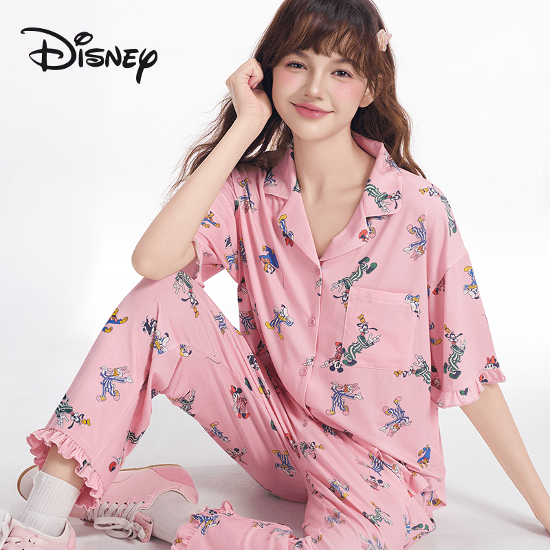 Пижама Disney Mickey SERIES Микки маус Гуфи Мультяшный Набор волшебных цветов Женские Пижамные комплекты - изображение 2