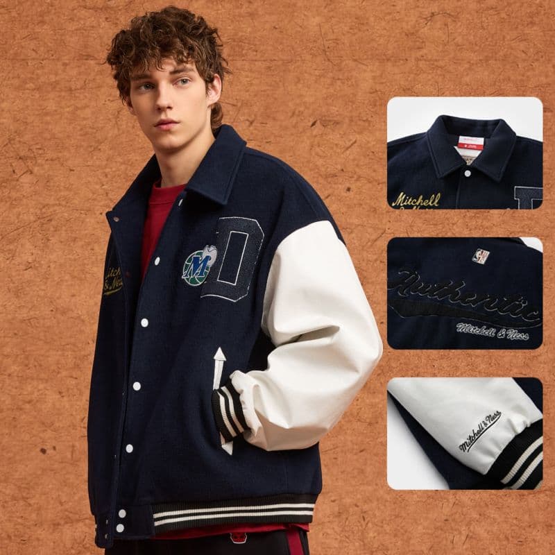 Куртка Mitchell Ness X NBA Dallas Mavericks Куртки и Пальто Унисекс Темно-синий - изображение 5