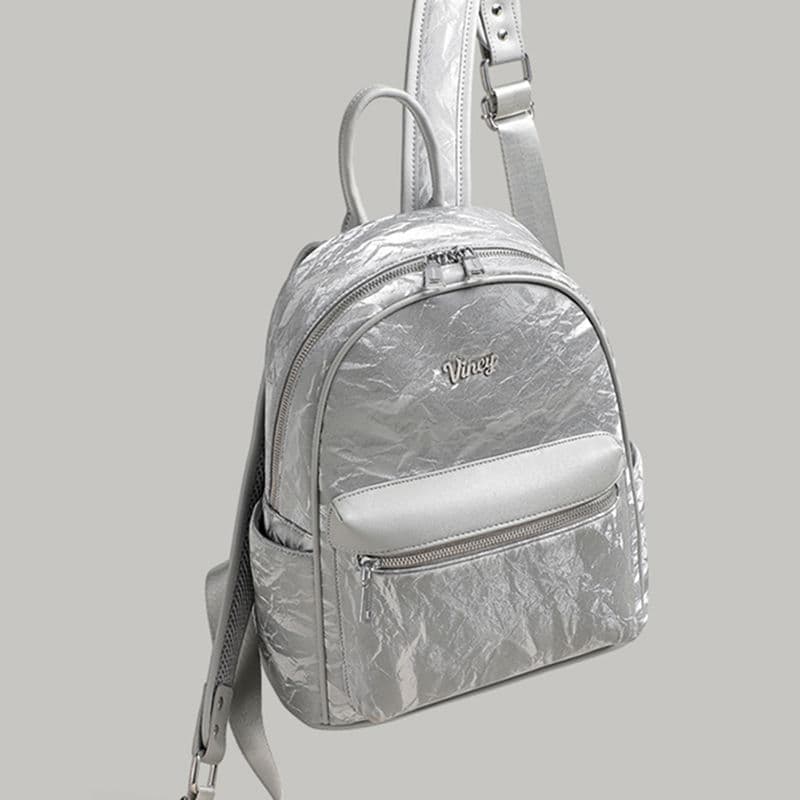 Рюкзак VINEY Синтетическая кожа Рюкзаки Обычный (стандартный) Women's Silver - изображение 5