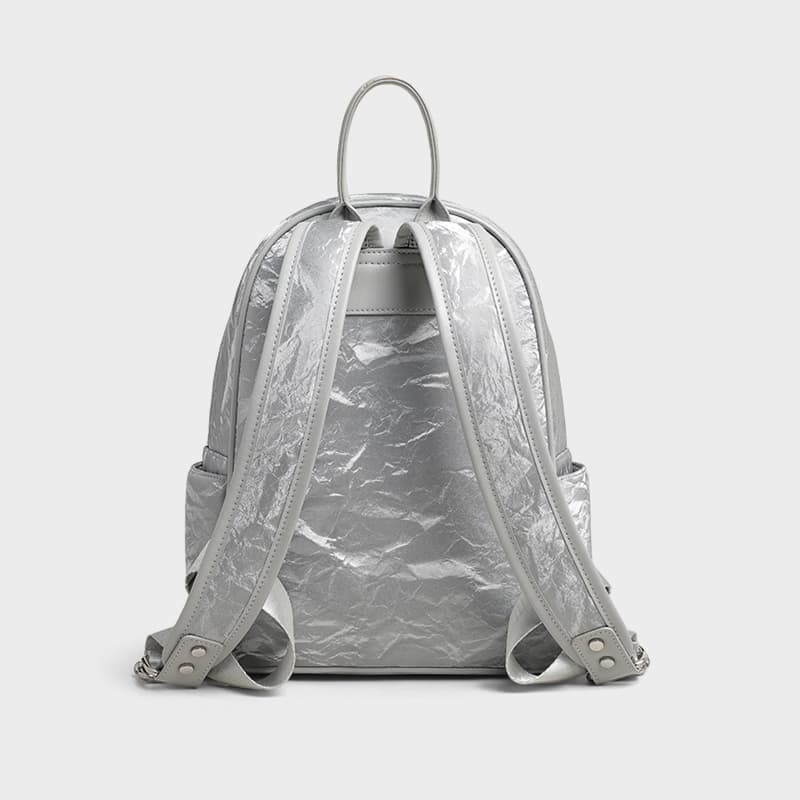 Рюкзак VINEY Синтетическая кожа Рюкзаки Обычный (стандартный) Women's Silver - изображение 4