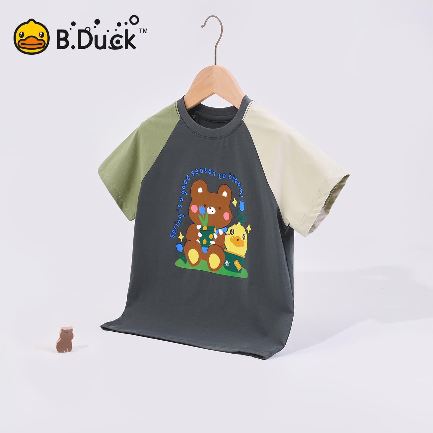 Футболка B.Duck Круглый вырез Короткий рукав T-рубашки Разборный обруч И Лето Подростки - изображение 3