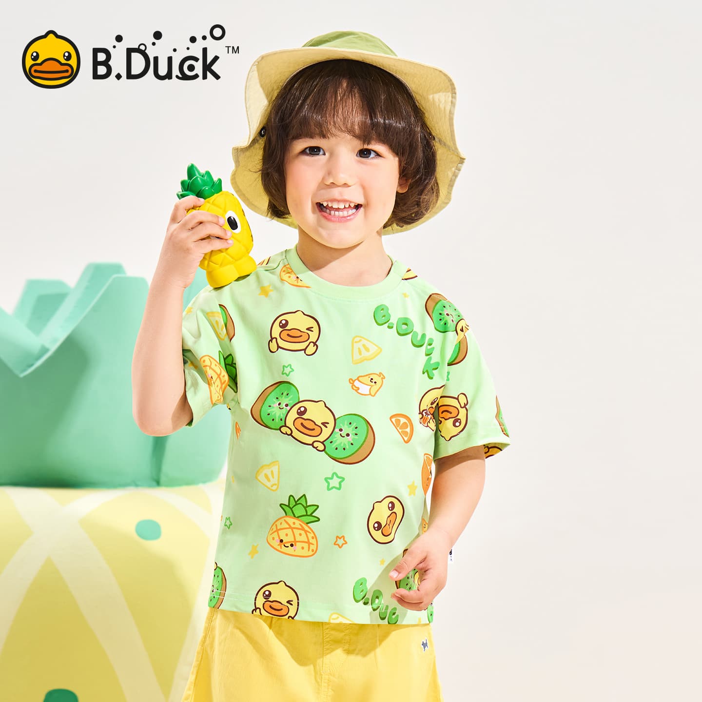 Футболка B.Duck Круглый вырез Короткий рукав T-рубашки Разборный обруч И Лето Подростки - изображение 4