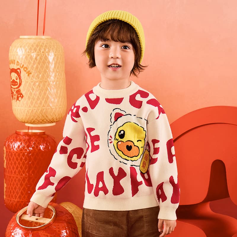 B.Duck Светло-бежевый белый Kids Свитера - изображение 4