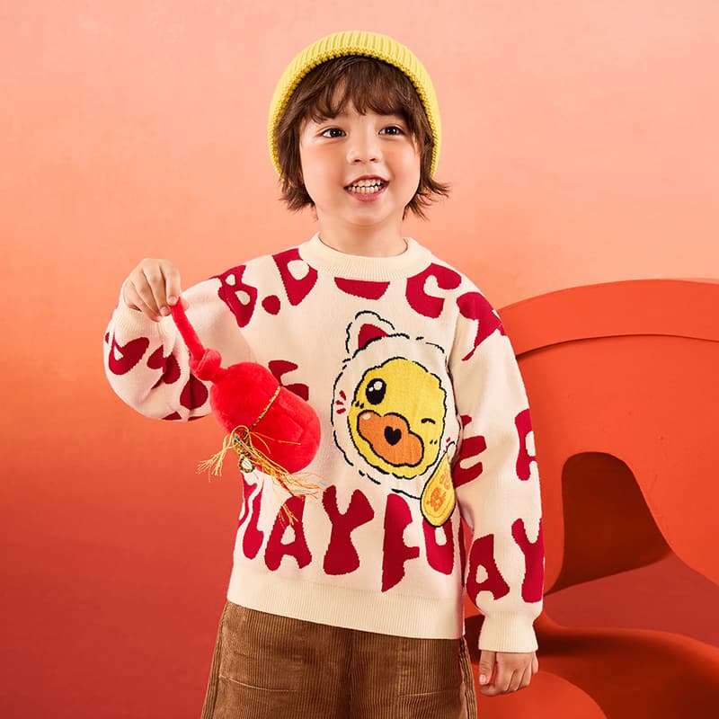 B.Duck Светло-бежевый белый Kids Свитера - изображение 5