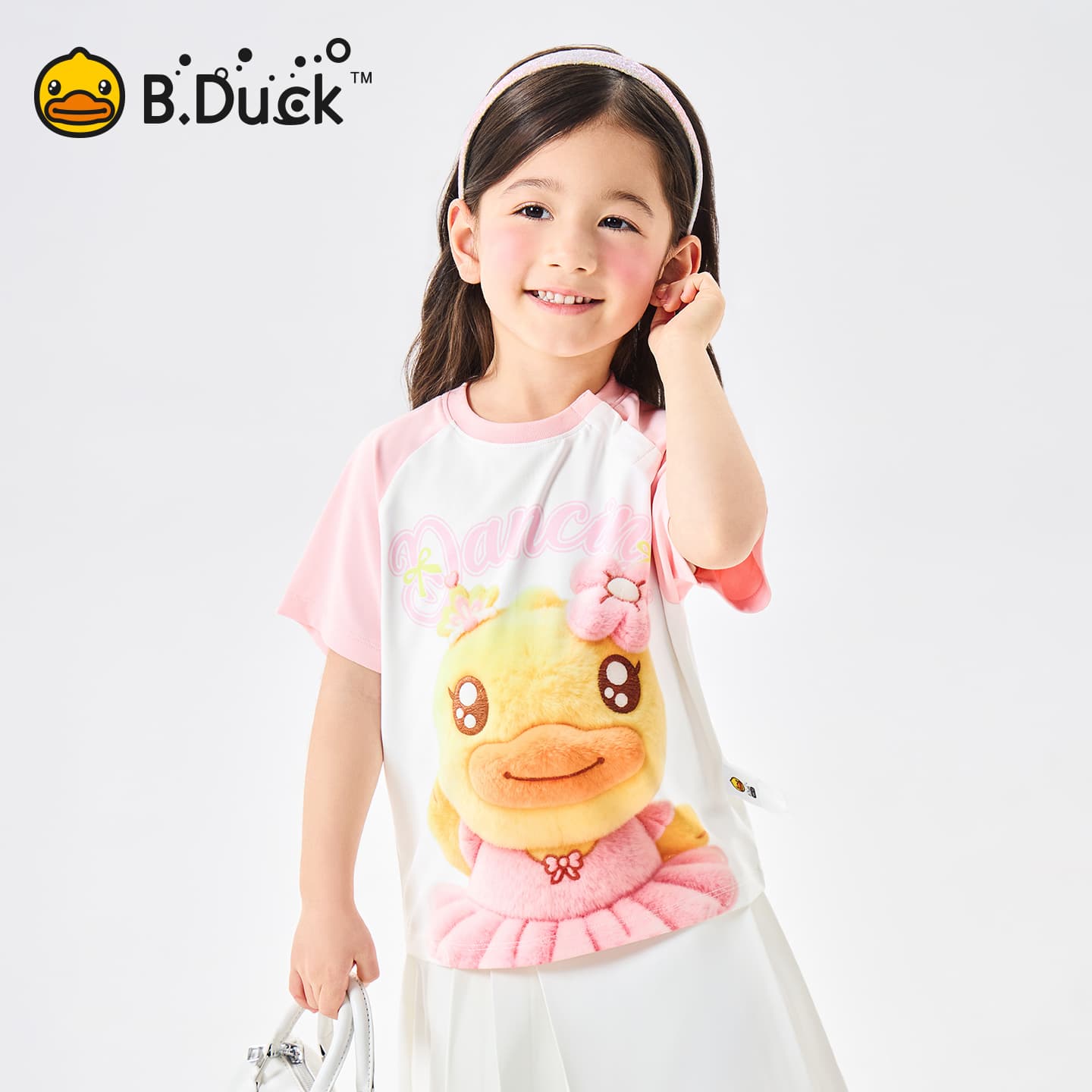 Футболка B.Duck Круглый вырез Короткий рукав T-рубашки Разборный обруч И Лето Подростки - изображение 4