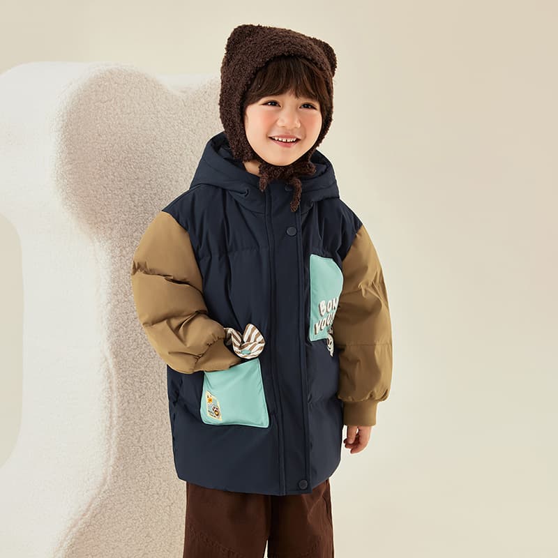 B.Duck Темно-синий Kids Пуховики - изображение 6