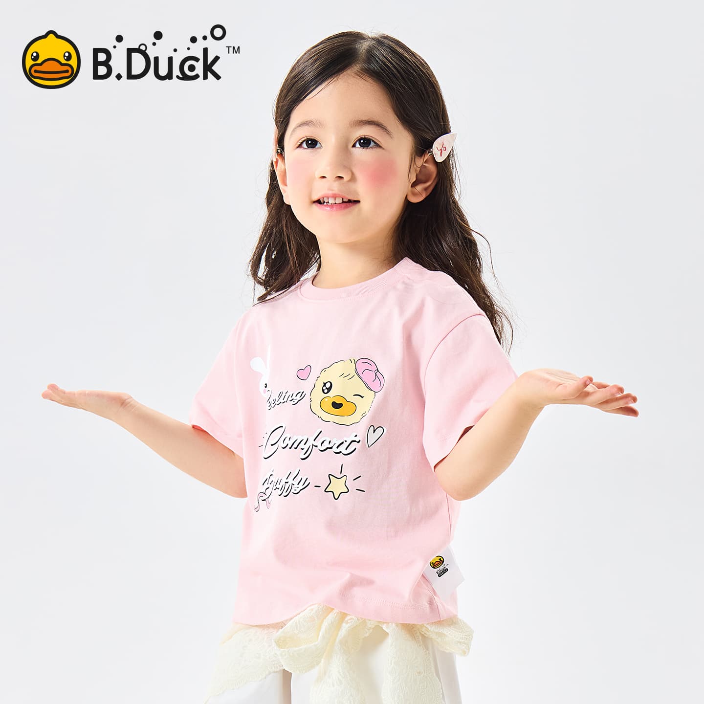Футболка B.Duck Круглый вырез Короткий рукав T-рубашки Разборный обруч И Лето Подростки - изображение 7