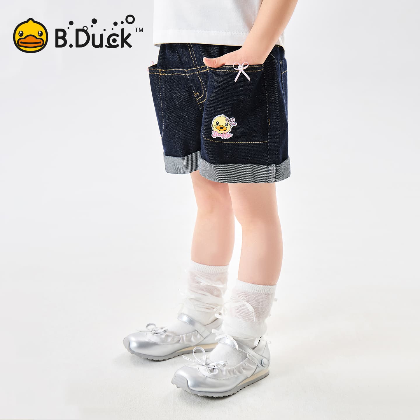 B.Duck Разборный обруч и Летние джинсовые шорты для подростков - изображение 4