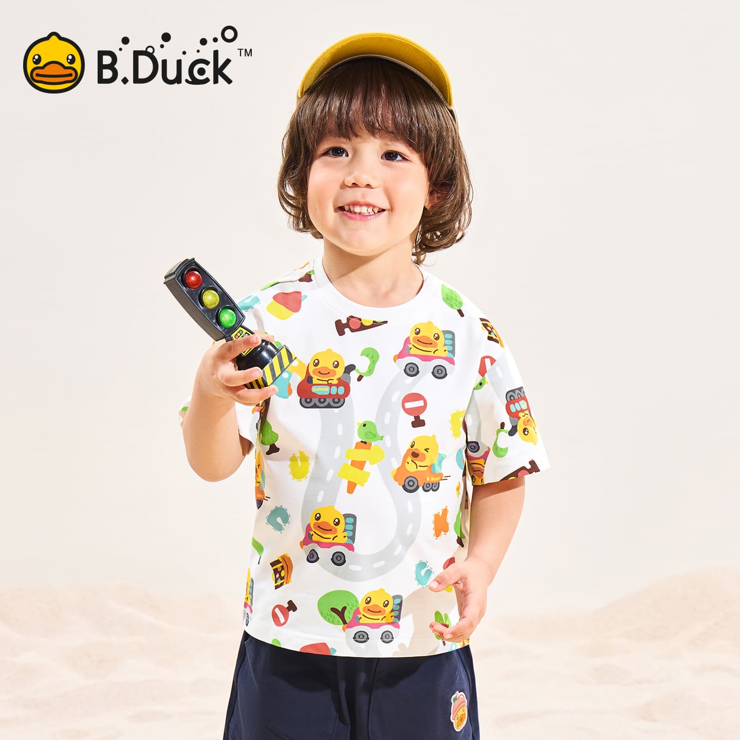 Футболка B.Duck Круглый вырез Короткий рукав T-рубашки Разборный обруч И Лето Подростки - изображение 3