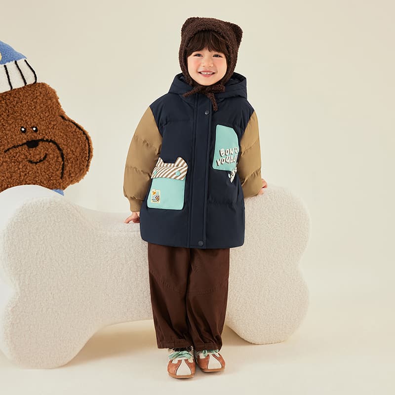 B.Duck Темно-синий Kids Пуховики - изображение 8