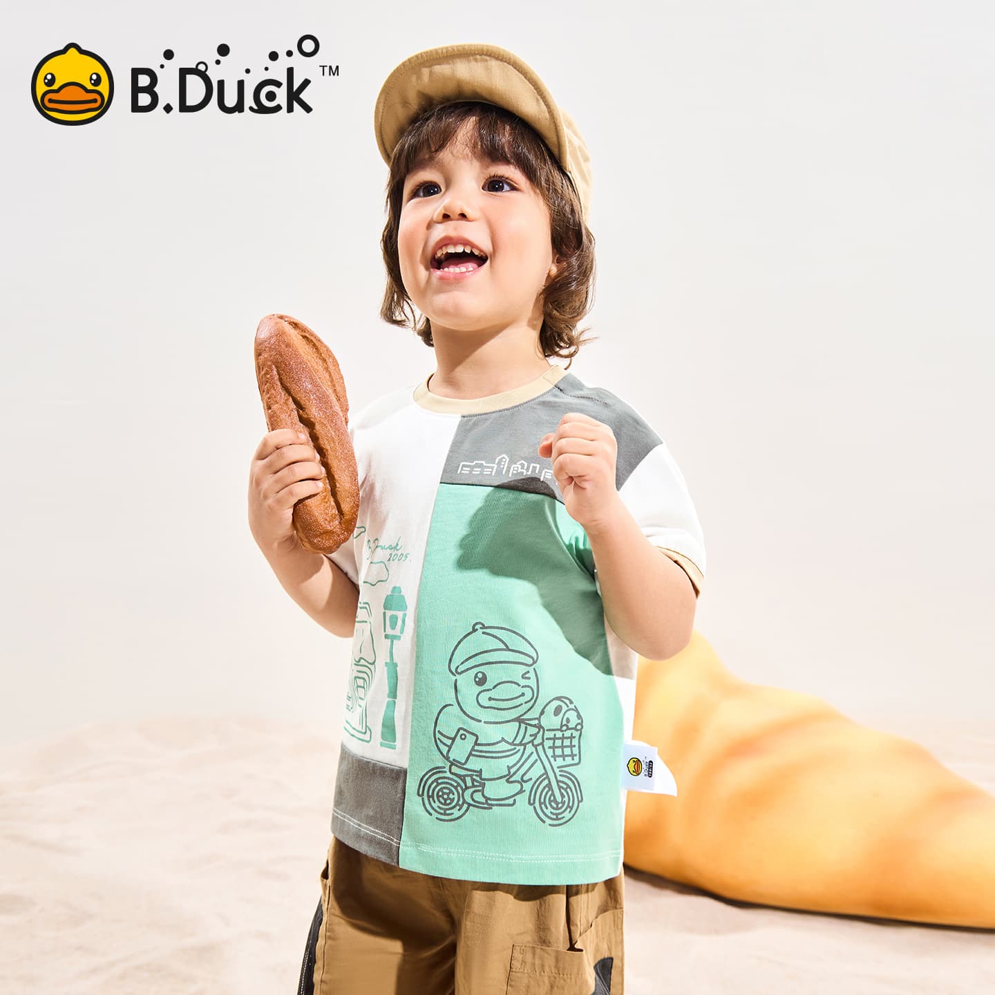 Футболка B.Duck Круглый вырез Короткий рукав T-рубашки Разборный обруч И Лето Подростки - изображение 7