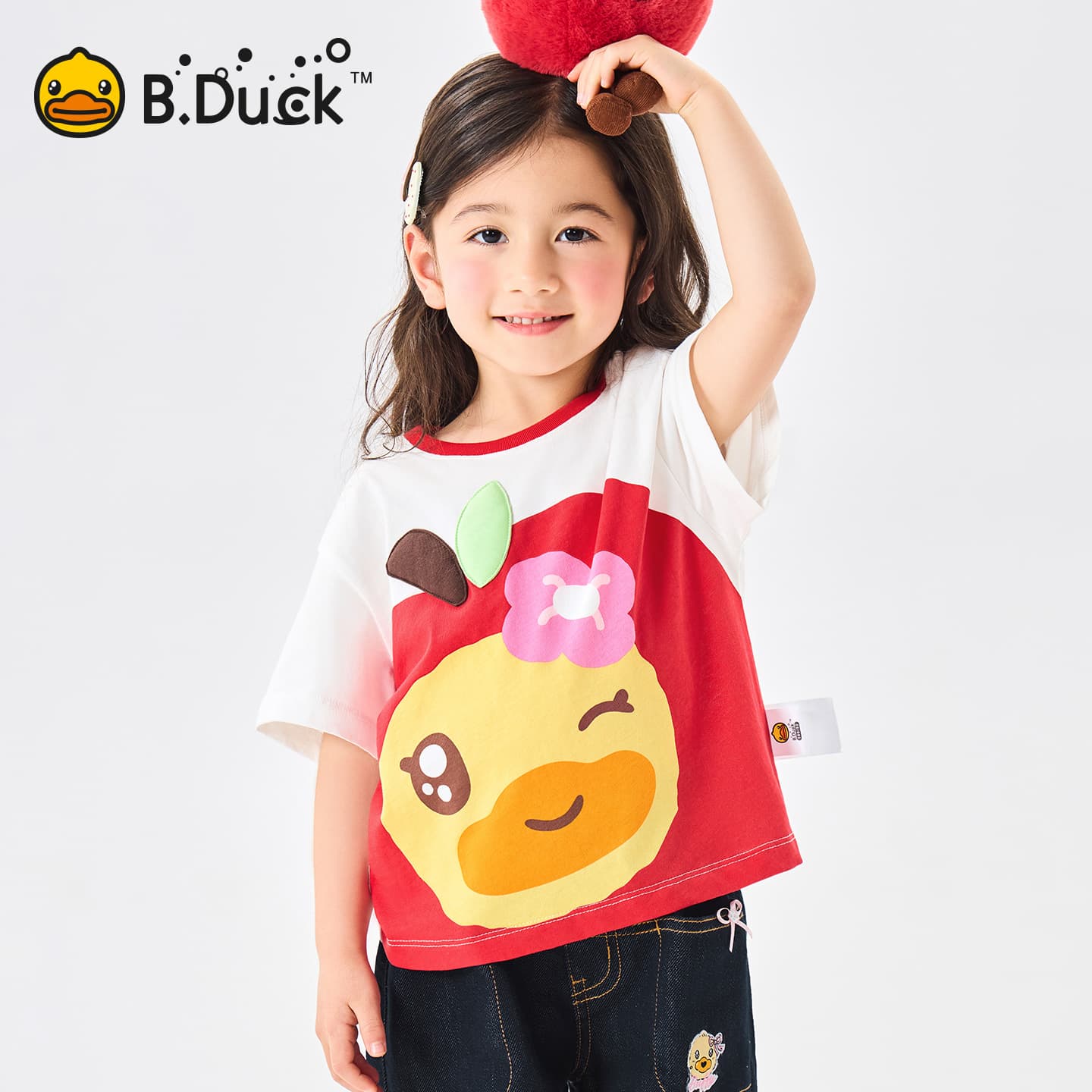 Футболка B.Duck Круглый вырез Короткий рукав T-рубашки Разборный обруч И Лето Подростки - изображение 4