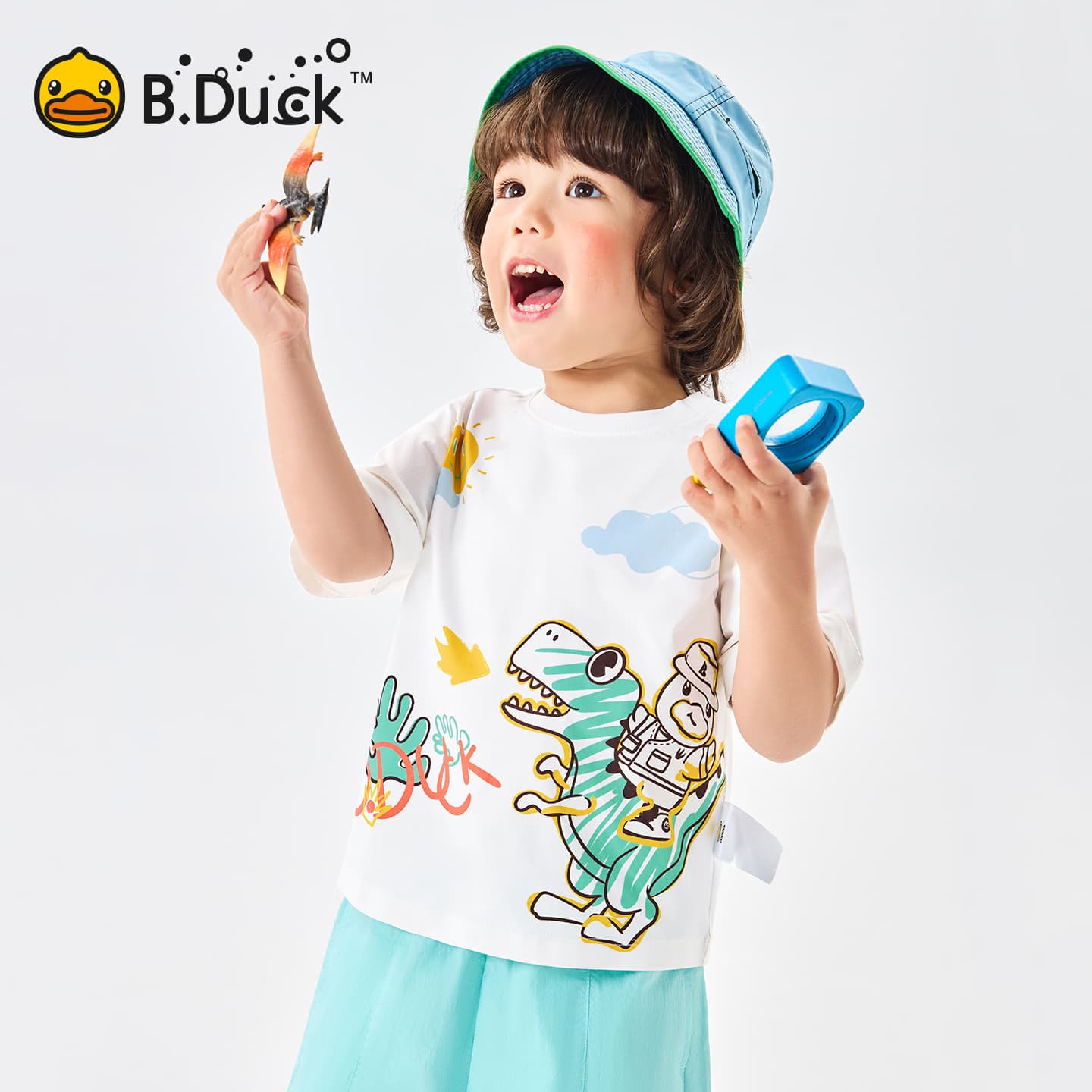 Футболка B.Duck Круглый вырез Короткий рукав T-рубашки Разборный обруч И Лето Подростки - изображение 6