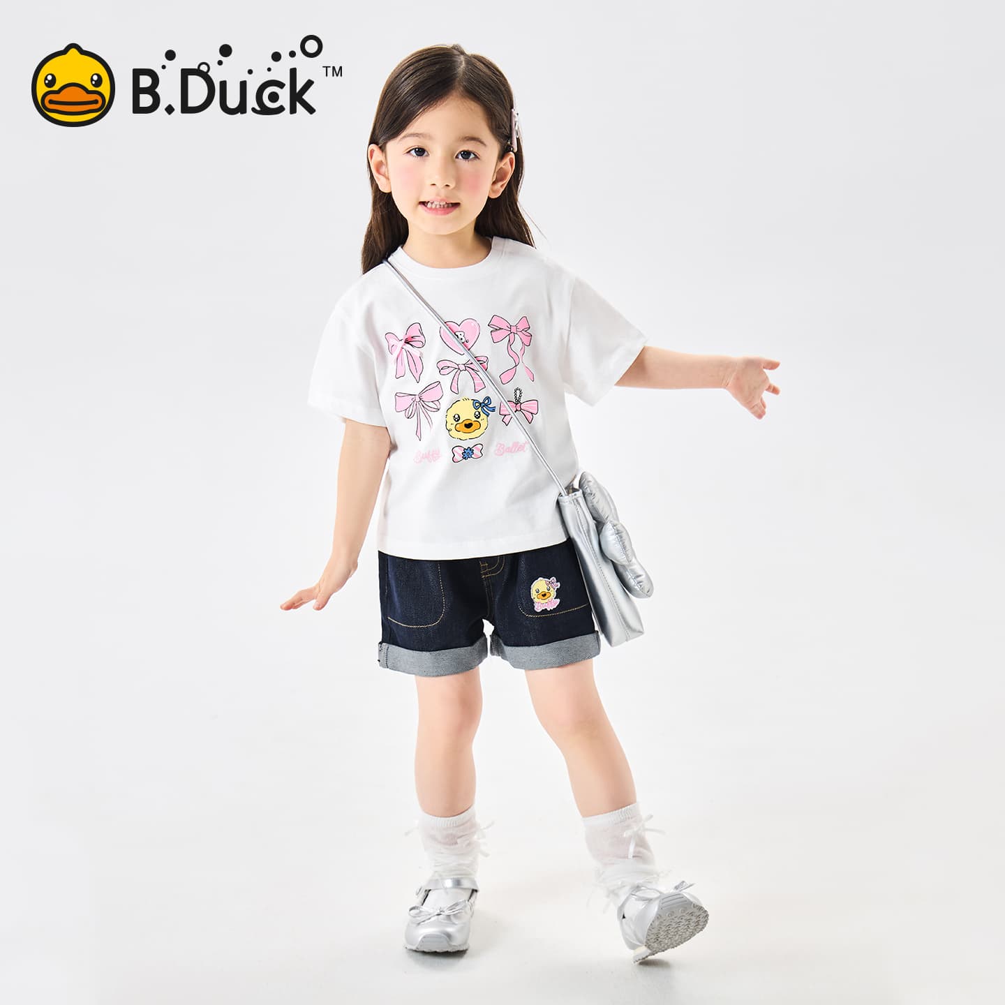 B.Duck Разборный обруч и Летние джинсовые шорты для подростков - изображение 8