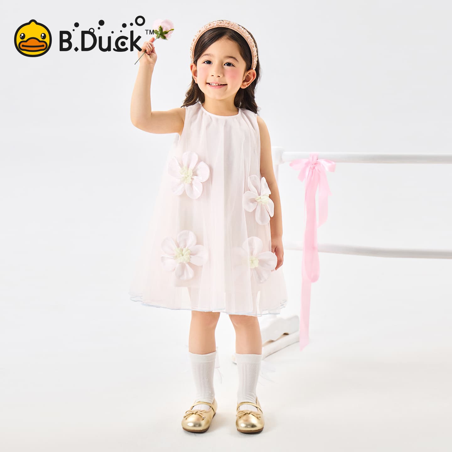 B.Duck Платье Разборный обруч И Лето Подростки - изображение 3