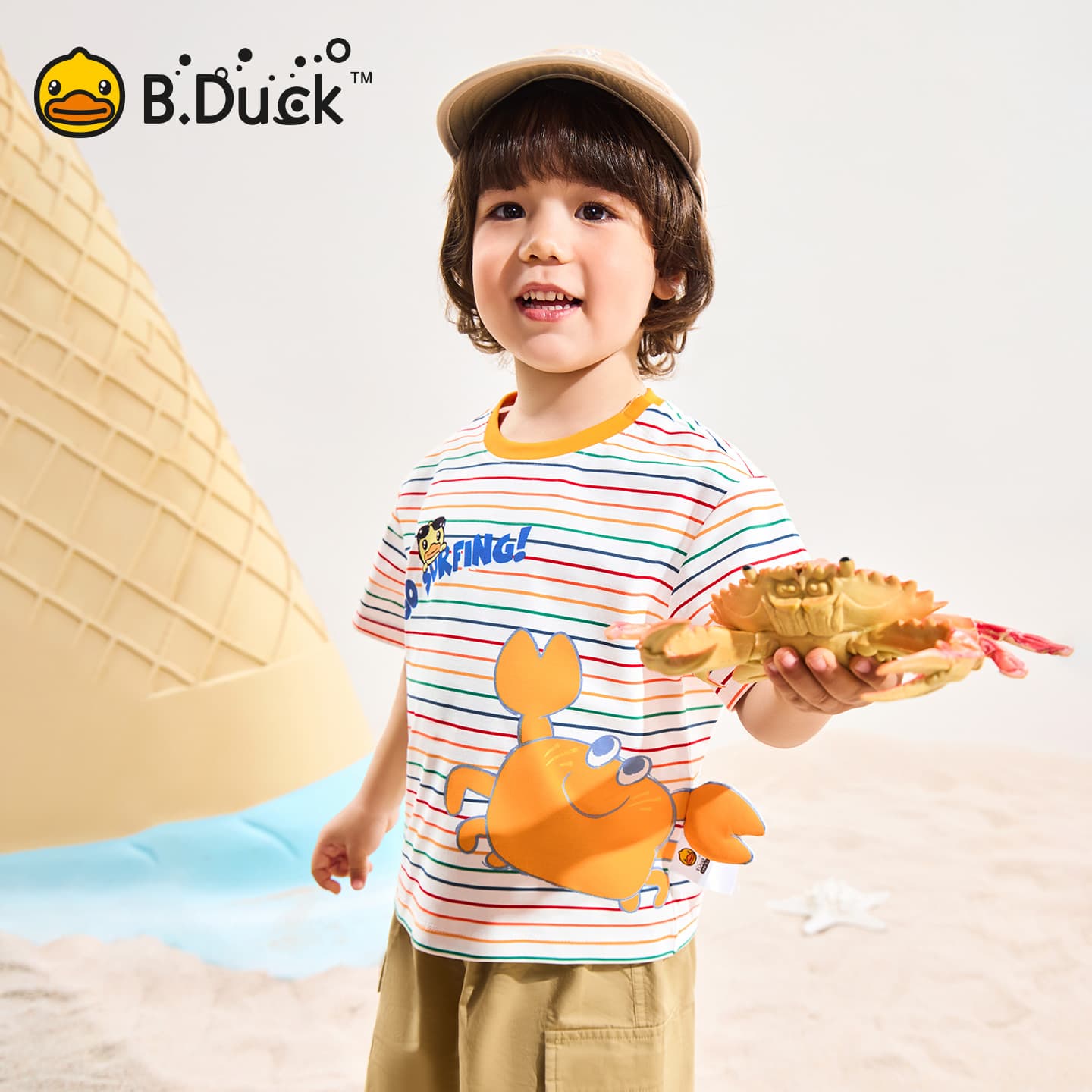 Футболка B.Duck Круглый вырез Короткий рукав T-рубашки Разборный обруч И Лето Подростки - изображение 7