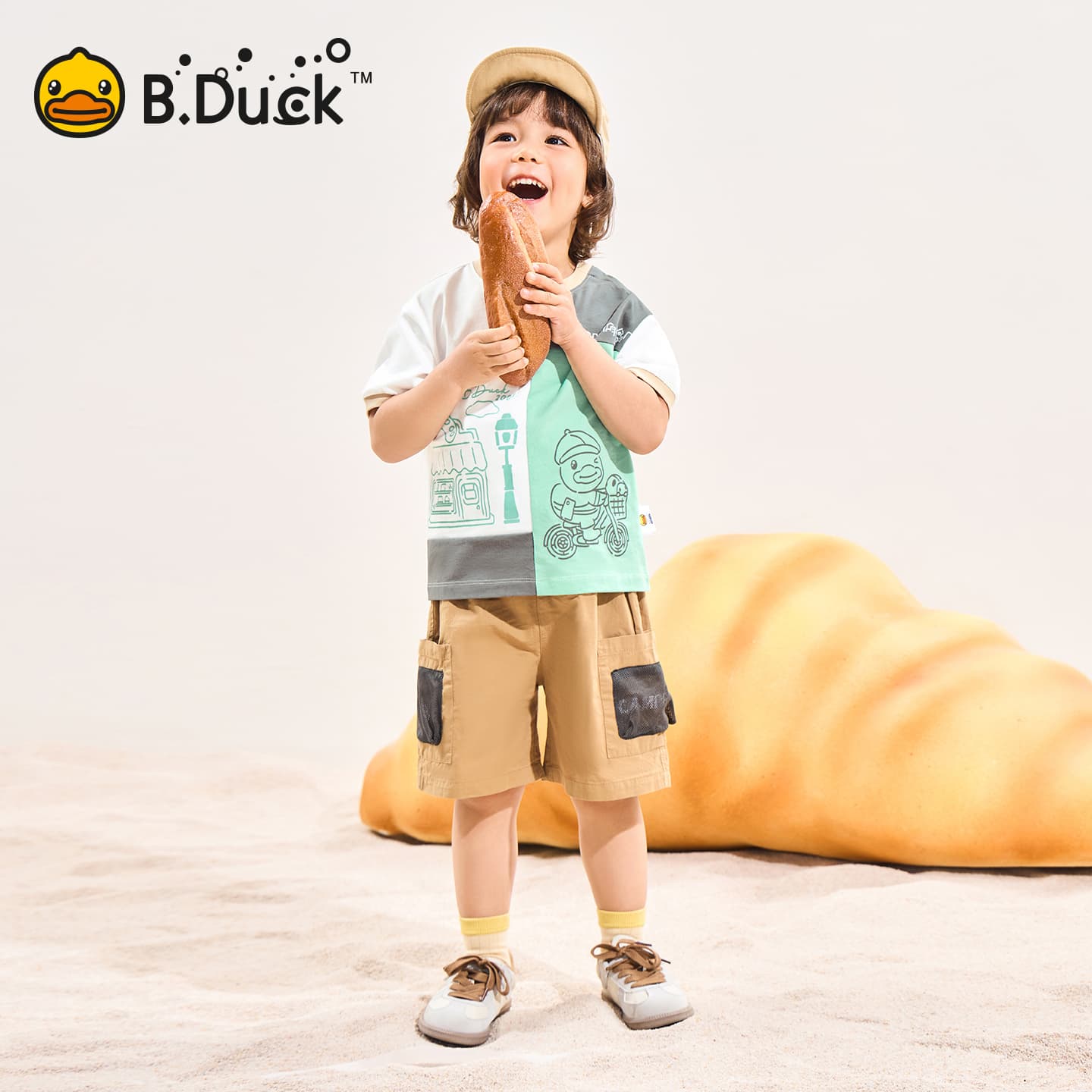 Футболка B.Duck Круглый вырез Короткий рукав T-рубашки Разборный обруч И Лето Подростки - изображение 8