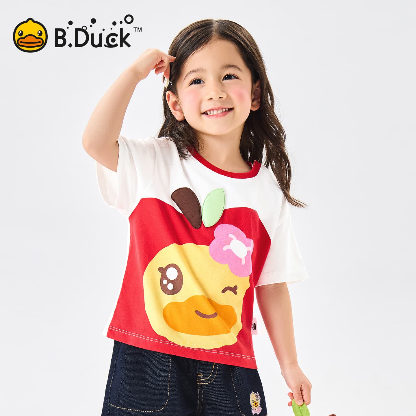 Футболка B.Duck Круглый вырез Короткий рукав T-рубашки Разборный обруч И Лето Подростки - изображение 3