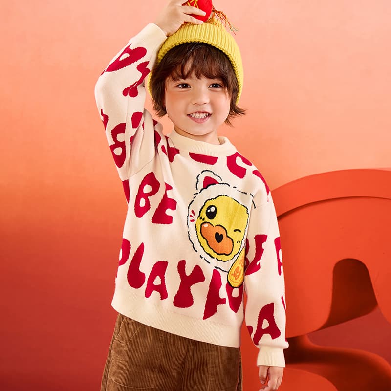 B.Duck Светло-бежевый белый Kids Свитера - изображение 6