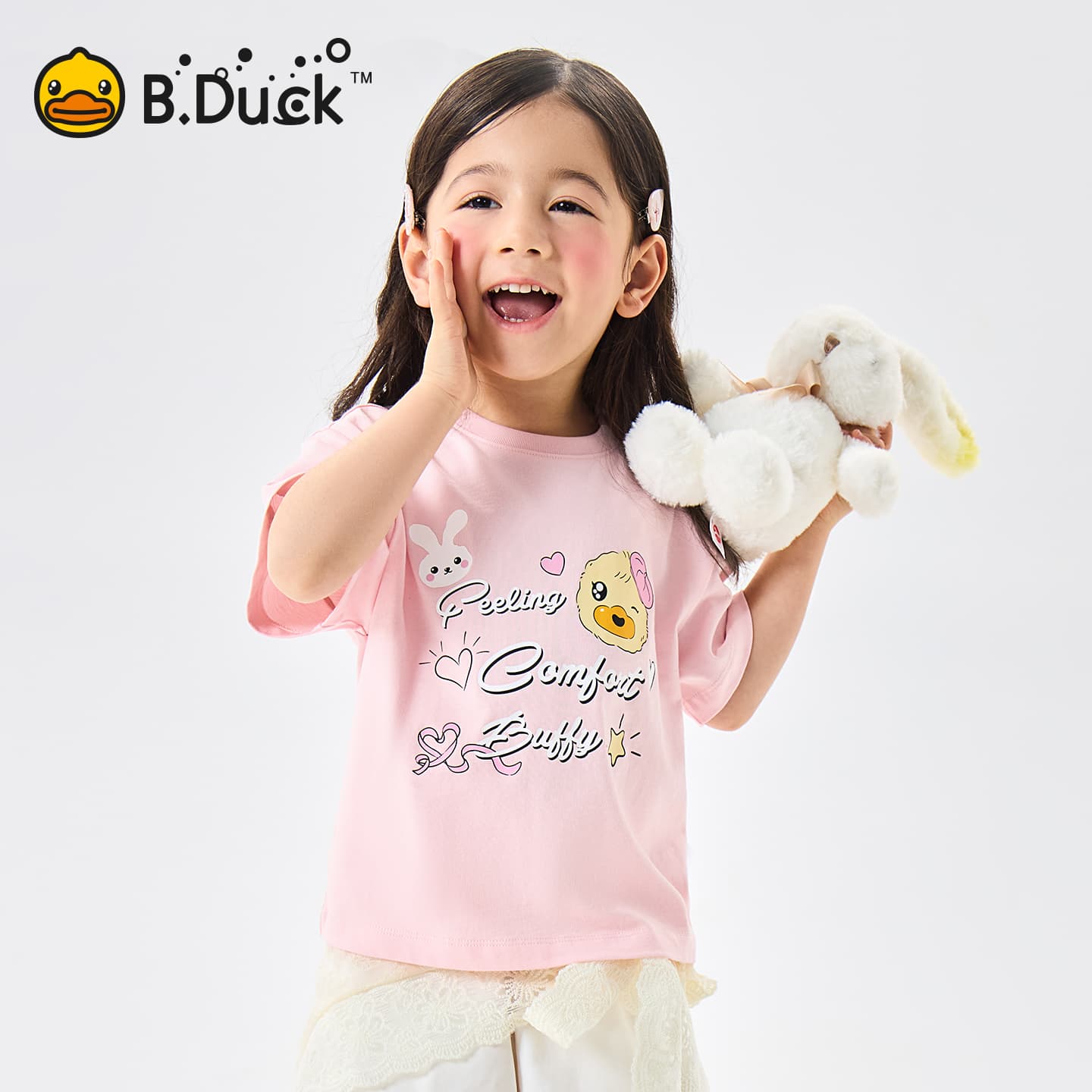 Футболка B.Duck Круглый вырез Короткий рукав T-рубашки Разборный обруч И Лето Подростки - изображение 4
