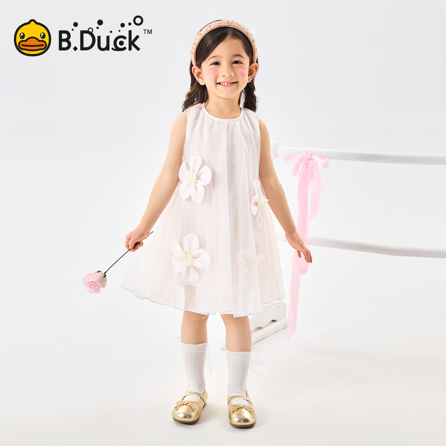B.Duck Платье Разборный обруч И Лето Подростки - изображение 4