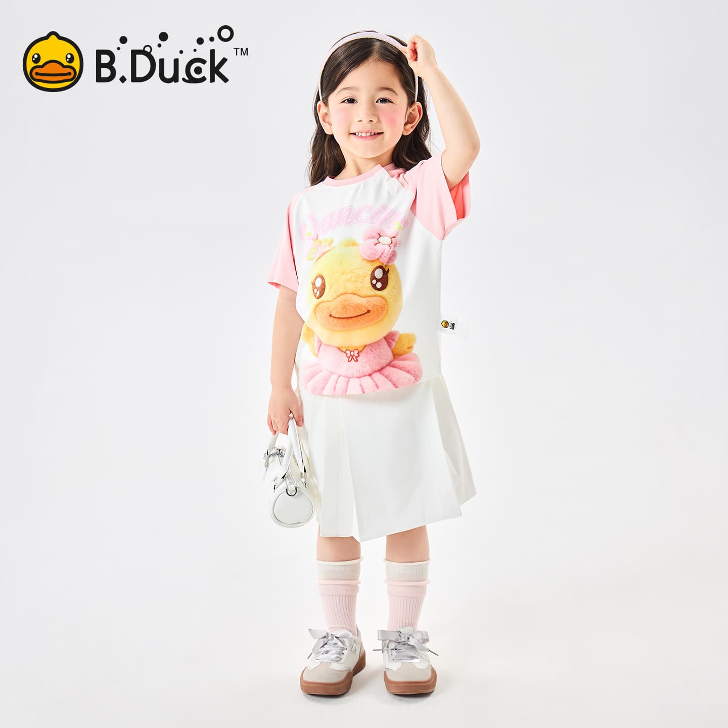 Футболка B.Duck Круглый вырез Короткий рукав T-рубашки Разборный обруч И Лето Подростки - изображение 7