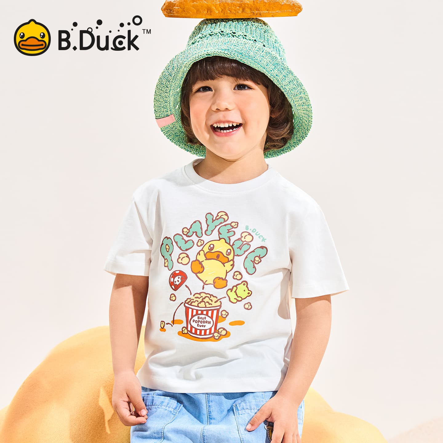 Футболка B.Duck Круглый вырез Короткий рукав T-рубашки Разборный обруч И Лето Подростки - изображение 4