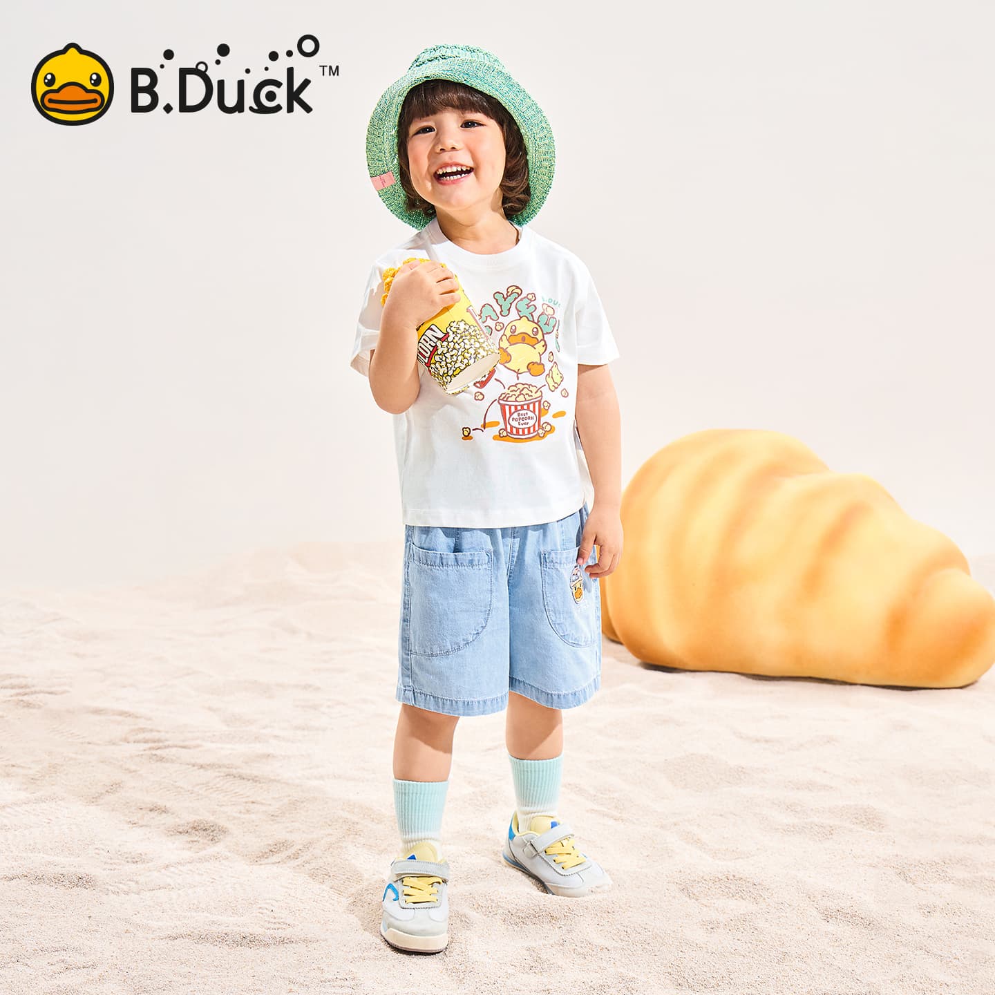 Футболка B.Duck Круглый вырез Короткий рукав T-рубашки Разборный обруч И Лето Подростки - изображение 6