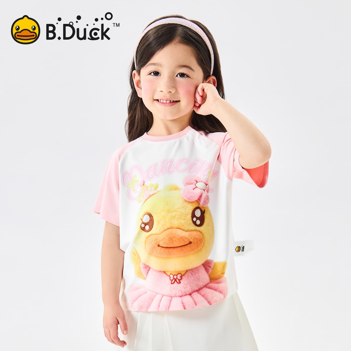 Футболка B.Duck Круглый вырез Короткий рукав T-рубашки Разборный обруч И Лето Подростки - изображение 6