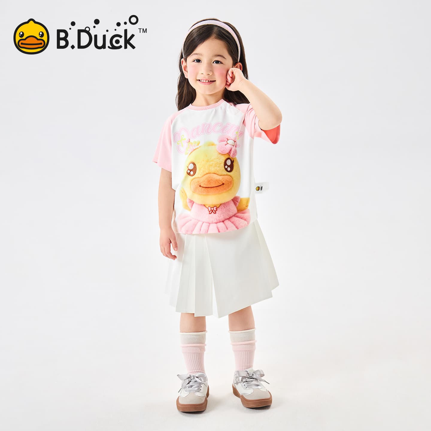 Футболка B.Duck Круглый вырез Короткий рукав T-рубашки Разборный обруч И Лето Подростки - изображение 8