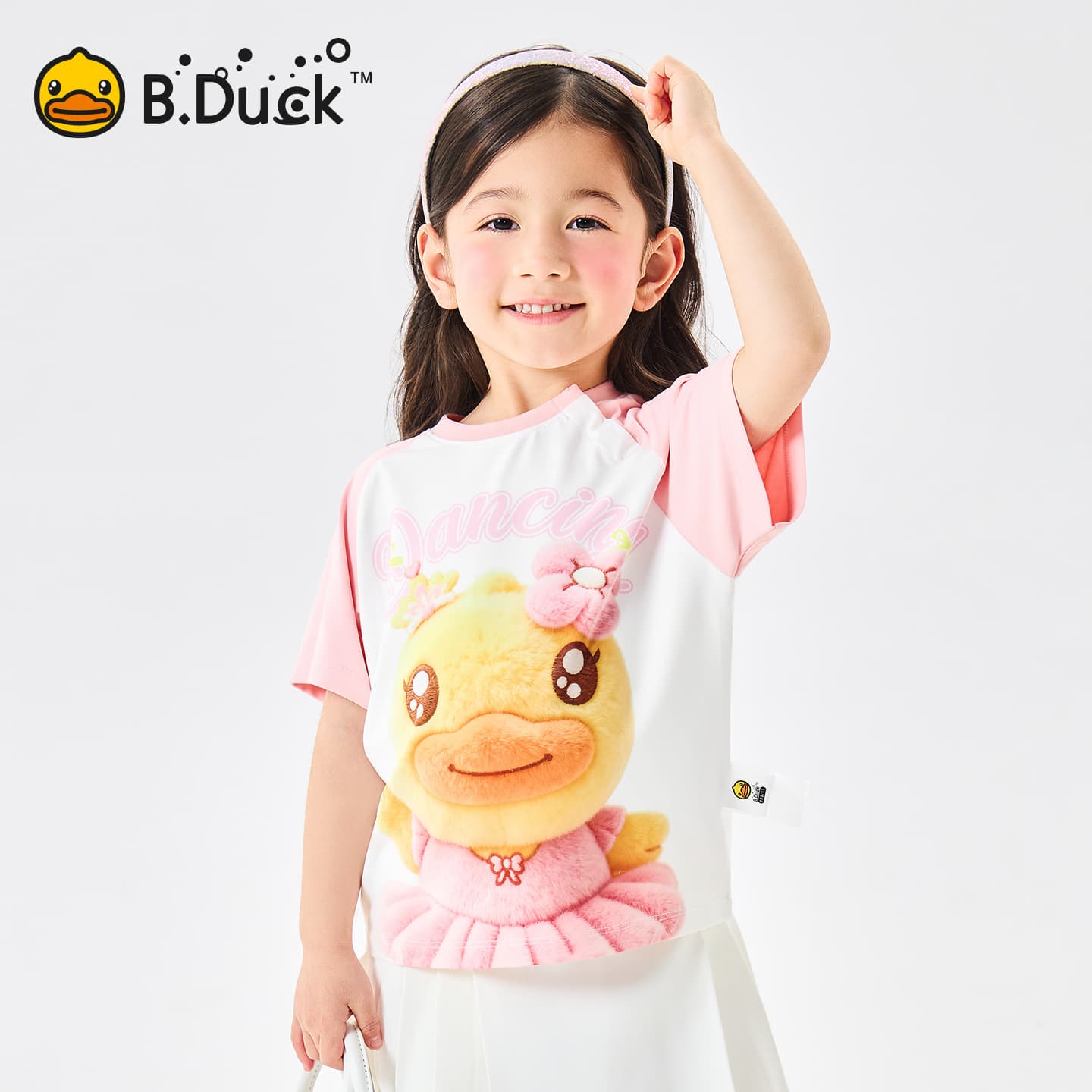 Футболка B.Duck Круглый вырез Короткий рукав T-рубашки Разборный обруч И Лето Подростки - изображение 5